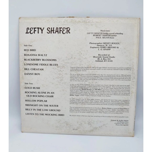 Vintage Lefty Shafer Fiddles Sings & Whistles Vinyl LP Record SIGNED Autographed - Picture 3 of 12
